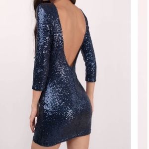 Brand New Tobi Sparkler Sequin Mini Dress in Navy